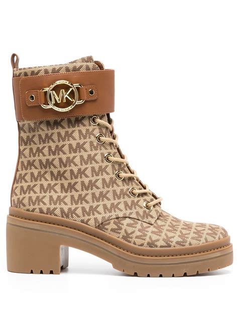 monogram strap leather bootie michael kors|Michael Kors leather platform boots.